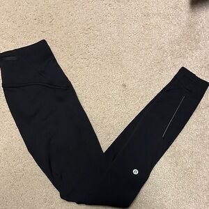 lululemon athletica Women’s Black Athletic Leggings with Reflective Detail